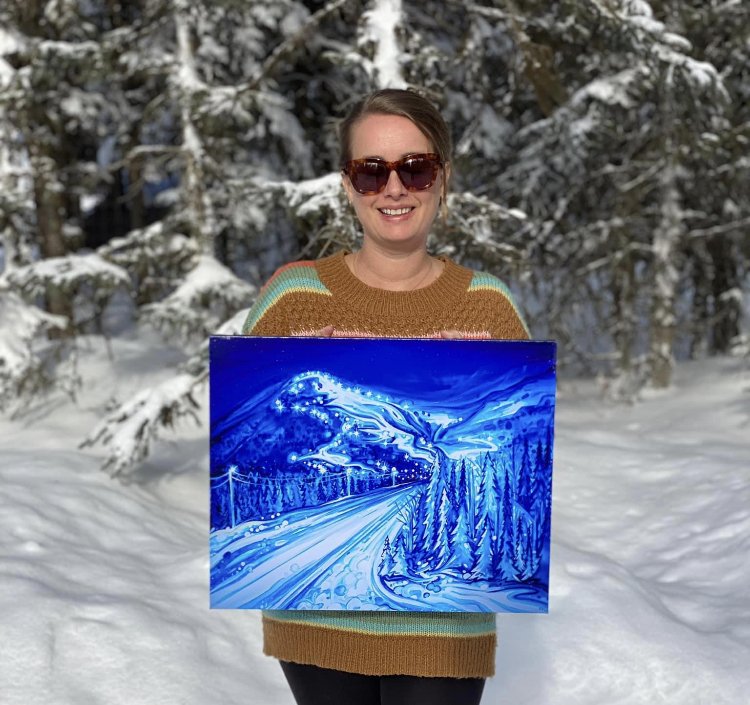 Laura Dewey in her studio
